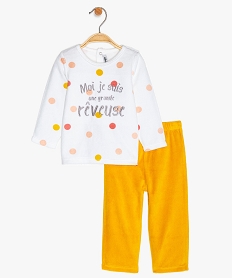 GEMO Pyjama bébé fille 2 pièces avec inscription brodée Multicolore