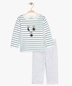 pyjama bebe 2 pieces avec haut raye et bas uni multicoloreB060901_1