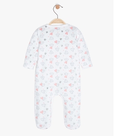 pyjama bebe fille en velours avec nœuds et paillettes blanc pyjamas veloursB061301_2