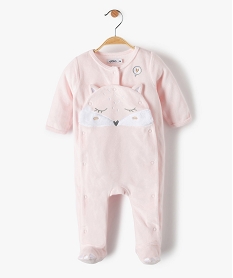 pyjama bebe fille en velours a motif renard rose pyjamas veloursB061401_1
