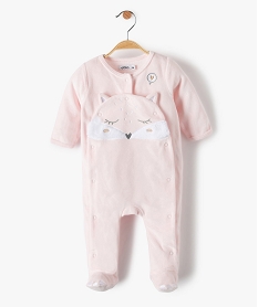 GEMO Pyjama bébé fille en velours à motif renard Rose