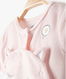 pyjama bebe fille en velours a motif renard rose pyjamas veloursB061401_2