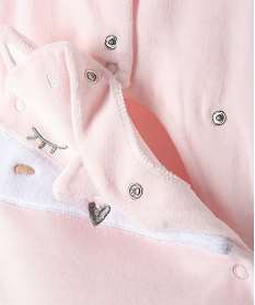 pyjama bebe fille en velours a motif renard rose pyjamas veloursB061401_4
