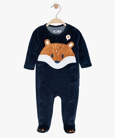 GEMO Pyjama bébé en velours avec ouverture devant Bleu