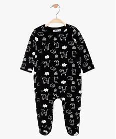 GEMO Pyjama bébé avec motifs dessinés et intérieur velours Noir