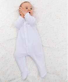 pyjama bebe fille en velours avec col claudine blancB062001_3