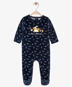 GEMO Pyjama bébé en velours à motif voitures Bleu