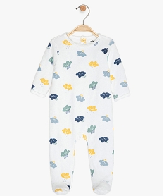 GEMO Pyjama bébé en velours motif nuages Blanc