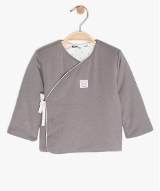 GEMO Gilet bébé fille cache-cœur en coton bio et fibres recyclées Gris