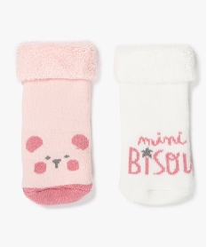 chaussettes bebe en maille bouclette (lot de 2) rose standard chaussettesB067901_1