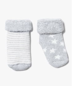 chaussettes bebe en maille bouclette a motifs (lot de 2) gris chaussettesB068301_1