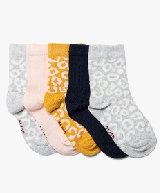 GEMO Chaussettes bébé fille imprimée (lot de 5) Gris