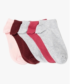 chaussettes fille ultra courtes unies (lot de 5) multicoloreB070501_1