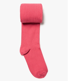 GEMO Collants chauds uni en coton fille rose standard