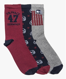 chaussettes garcon motif football americain (lot de 3) bleuB073801_1