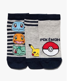 GEMO Chaussettes garçon ultra-courtes Pokémon (lot de 3) Gris