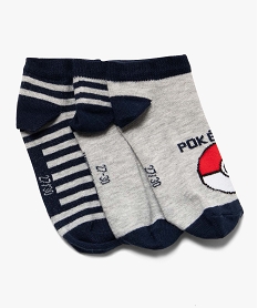 chaussettes garcon ultra-courtes pokemon (lot de 3) grisB073901_2