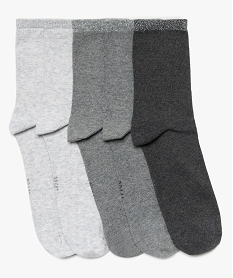 chaussettes femme avec haut de la tige paillete (lot de 5) gris chaussettesB074701_1