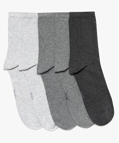chaussettes femme unies en coton (lot de 5) gris chaussettesB074801_1