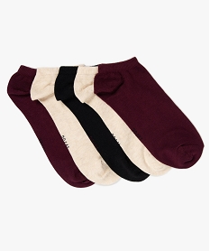 GEMO Chaussettes femme ultra courtes unies (lot de 5) Rouge