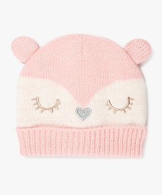 GEMO Bonnet bébé fille doublé polaire avec détails pailletées Rose