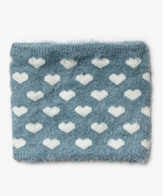 GEMO Écharpe fille snood en maille duveteuse Bleu