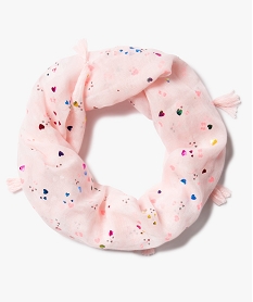 foulard fille forme snood multiposition roseB081301_1