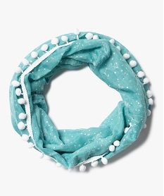 GEMO Foulard fille forme snood avec motifs étoiles pailletées Bleu