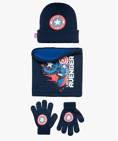 GEMO Ensemble garçon 3 pièces : gants bonnet et snood - Avengers Bleu