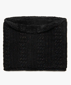 GEMO Snood fille en maille fantaisie pailletée et doublure chaude Noir