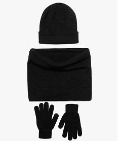 GEMO Ensemble fille (3 pièces) gants tactiles bonnet et snood pailletés Noir