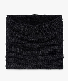 echarpe homme forme snood en maille avec doublure sherpa noirB086101_1