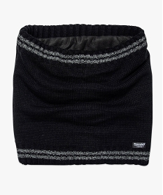 GEMO Echarpe homme forme snood en maille avec doublure polaire – 3M Noir