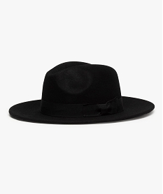 GEMO Chapeau femme en feutre forme Fedora Noir