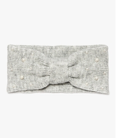 GEMO Bandeau femme avec large nœud et petites perles Gris