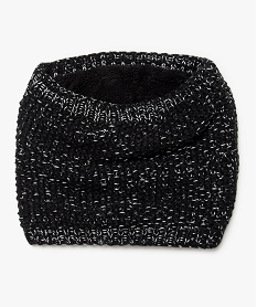 GEMO Echarpe femme forme snood avec fil métallisé Noir