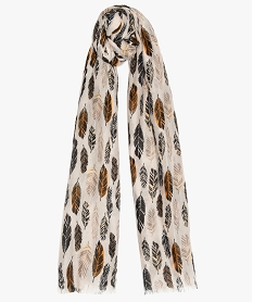 foulard femme avec motifs plumes multicoloreB092001_1