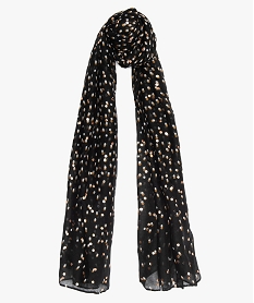 GEMO Foulard femme avec motifs pois multicolores et brillants Noir