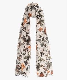 foulard femme a motifs papillons et rayures pailletees multicolore autres accessoiresB092501_1