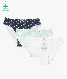 culotte fille motif licorne en coton bio (lot de 3) multicoloreB093301_1