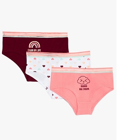 GEMO Shorty fille à large ceinture élastique rayée (lot de 3) Multicolore