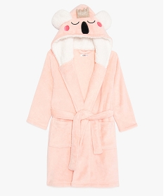 GEMO Peignoir fille avec capuche fantaisie doublée sherpa rose standard