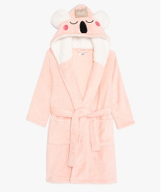 peignoir fille avec capuche fantaisie doublee sherpa roseB094001_1