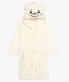 GEMO Robe de chambre fille douillette avec capuche animée Beige