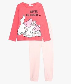 GEMO Pyjama fille en jersey bicolore imprimé Les Artistochats - Disney Rose