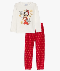 GEMO Pyjama de Noël fille en velours - Disney blanc chine