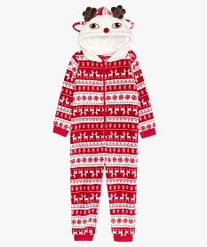 GEMO Combinaison pyjama fille en peluche motifs hiver Imprimé