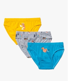 GEMO Slips garçon en coton bio à motifs à motifs animaux (lot de 3) Multicolore