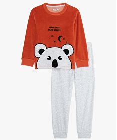 GEMO Pyjama garçon en velours avec koala brodé Multicolore