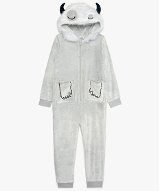 GEMO Combinaison pyjama garçon avec capuche animée gris standard